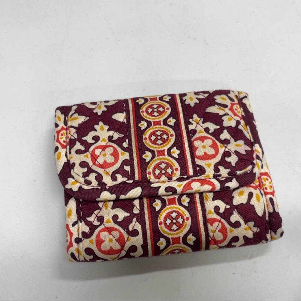 Vera Bradley Maroon and Yellow Floral Wallet